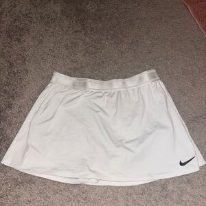 Nike White Dri-Fit Athletic Skirt with Black Logo